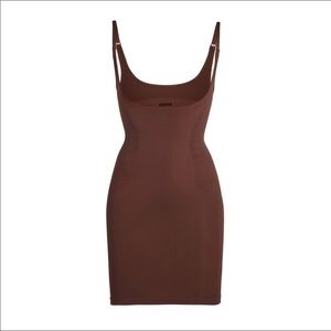 SKIMS Open Bust Slip Dress in Cocoa